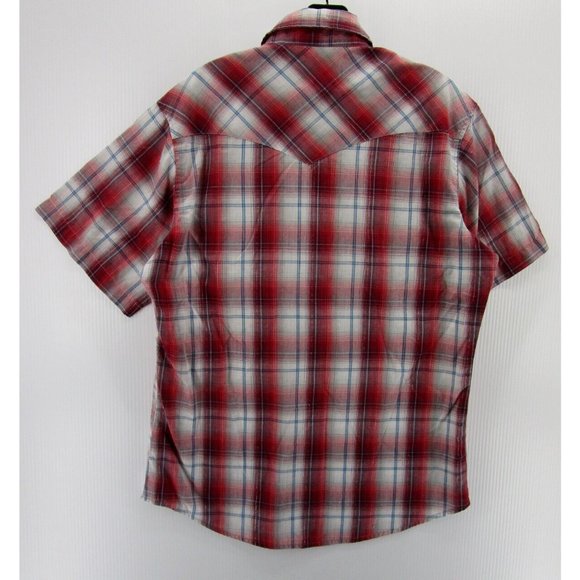 Wrangler Shirt Medium White Western Pearl Snap Plaid Cowboy Outdoor * - Picture 6 of 10